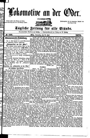 Lokomotive an der Oder vom 22.06.1876