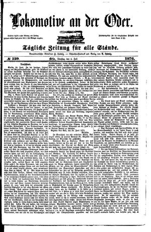 Lokomotive an der Oder vom 04.07.1876