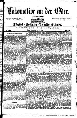 Lokomotive an der Oder vom 27.07.1876