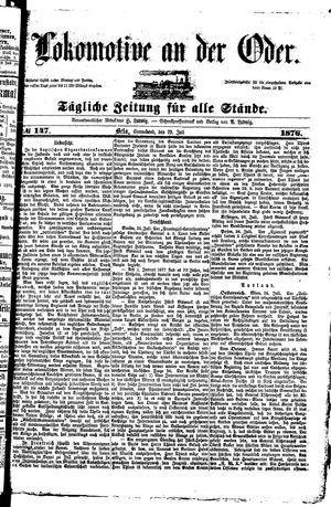 Lokomotive an der Oder on Jul 29, 1876