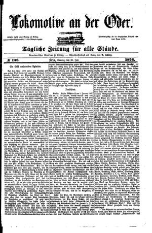Lokomotive an der Oder vom 30.07.1876