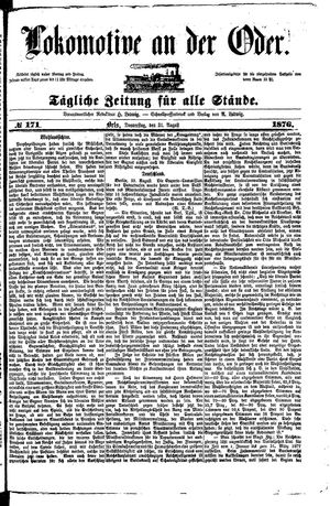 Lokomotive an der Oder vom 31.08.1876