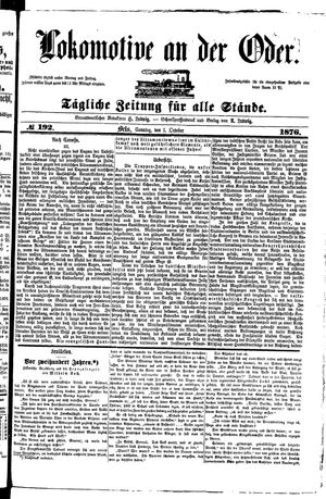 Lokomotive an der Oder on Oct 1, 1876