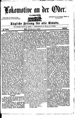 Lokomotive an der Oder vom 04.10.1876