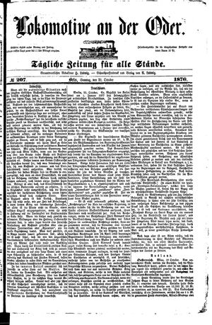 Lokomotive an der Oder vom 22.10.1876