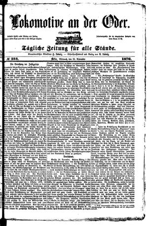 Lokomotive an der Oder vom 29.11.1876