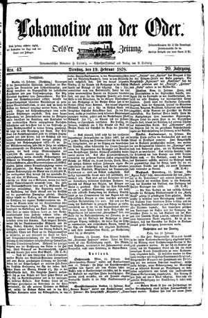 Lokomotive an der Oder on Feb 19, 1878