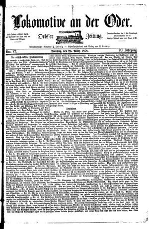 Lokomotive an der Oder on Mar 26, 1878