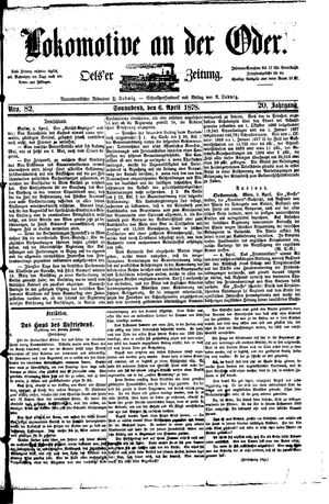Lokomotive an der Oder vom 06.04.1878