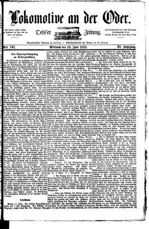 Lokomotive an der Oder vom 19.06.1878