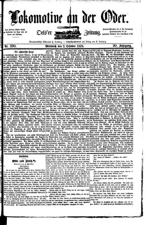 Lokomotive an der Oder vom 02.10.1878