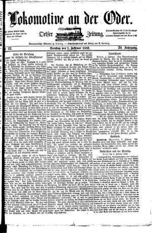 Lokomotive an der Oder vom 07.02.1882