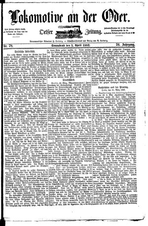 Lokomotive an der Oder vom 01.04.1882