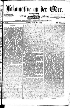 Lokomotive an der Oder vom 02.05.1882