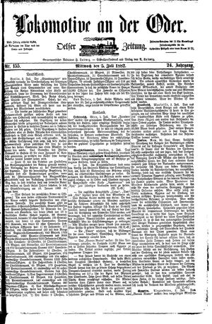 Lokomotive an der Oder vom 05.07.1882