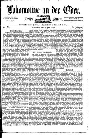 Lokomotive an der Oder vom 08.07.1882