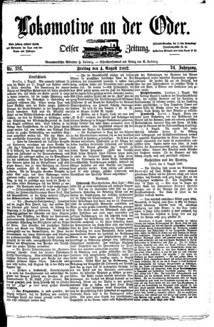Lokomotive an der Oder vom 04.08.1882