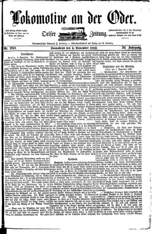 Lokomotive an der Oder vom 04.11.1882