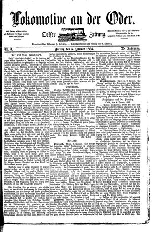 Lokomotive an der Oder vom 05.01.1883