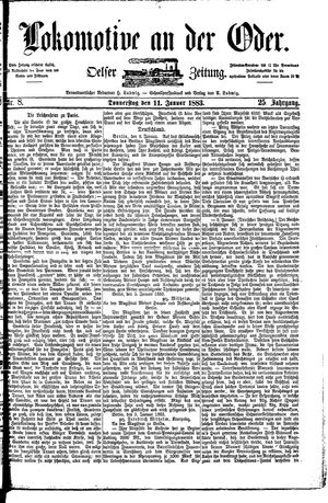 Lokomotive an der Oder vom 11.01.1883