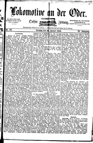 Lokomotive an der Oder vom 30.01.1883