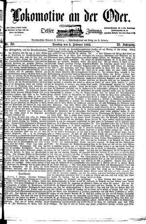 Lokomotive an der Oder vom 06.02.1883