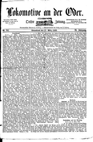 Lokomotive an der Oder vom 17.03.1883