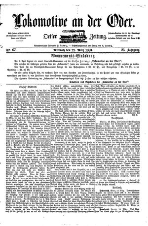 Lokomotive an der Oder vom 21.03.1883
