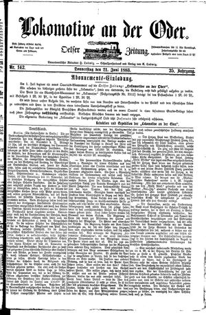 Lokomotive an der Oder vom 21.06.1883