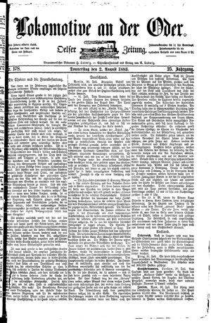 Lokomotive an der Oder vom 02.08.1883