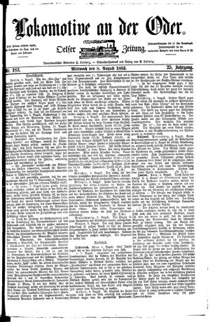 Lokomotive an der Oder vom 08.08.1883