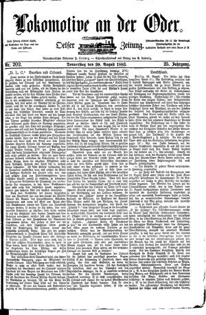 Lokomotive an der Oder vom 30.08.1883