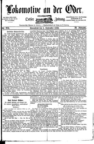 Lokomotive an der Oder vom 01.09.1883
