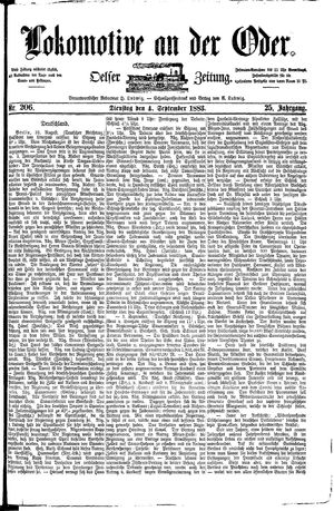 Lokomotive an der Oder vom 04.09.1883