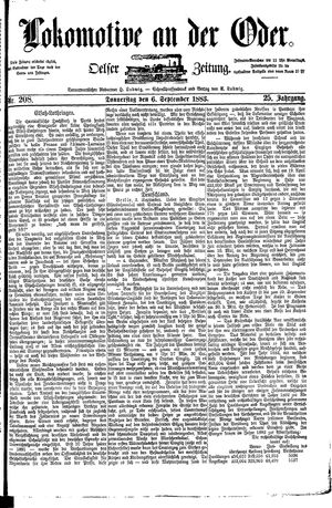 Lokomotive an der Oder vom 06.09.1883