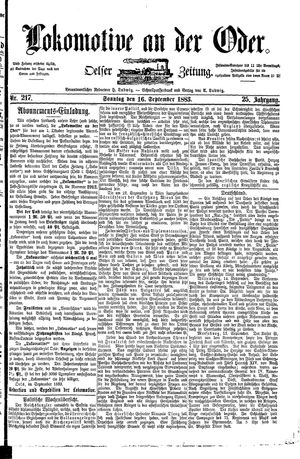 Lokomotive an der Oder vom 16.09.1883