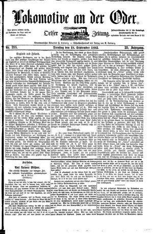 Lokomotive an der Oder vom 18.09.1883