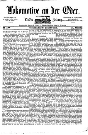 Lokomotive an der Oder vom 20.09.1883