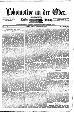 Lokomotive an der Oder vom 21.09.1883