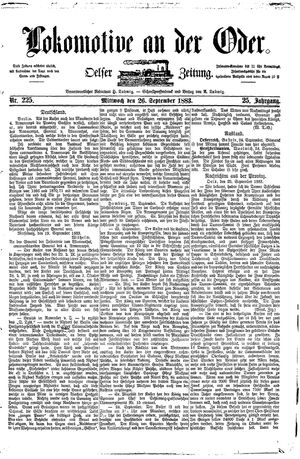 Lokomotive an der Oder vom 26.09.1883