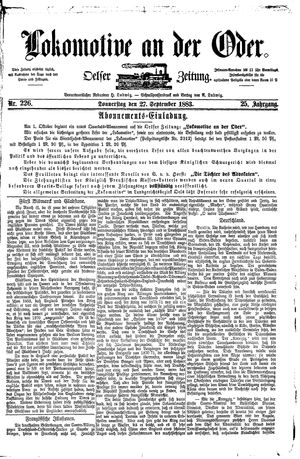 Lokomotive an der Oder vom 27.09.1883