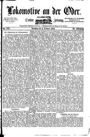 Lokomotive an der Oder vom 09.10.1883