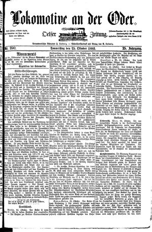 Lokomotive an der Oder vom 25.10.1883