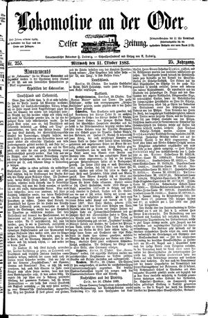 Lokomotive an der Oder vom 31.10.1883