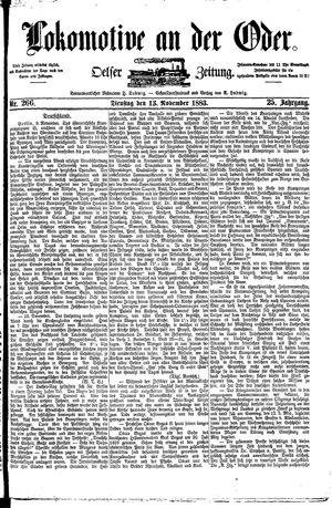 Lokomotive an der Oder vom 13.11.1883