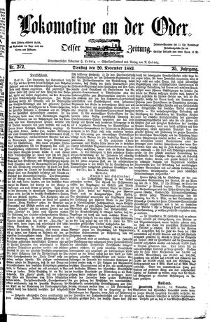 Lokomotive an der Oder vom 20.11.1883