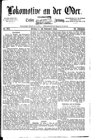 Lokomotive an der Oder vom 23.11.1883