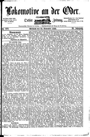 Lokomotive an der Oder vom 28.11.1883
