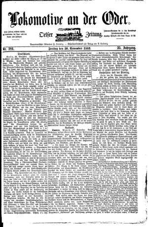 Lokomotive an der Oder vom 30.11.1883