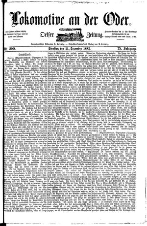 Lokomotive an der Oder vom 11.12.1883